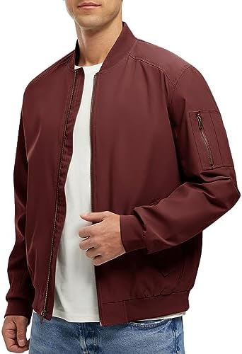 Rdruko Men’s Bomber Jackets Lightweight Windbreaker Casual F…