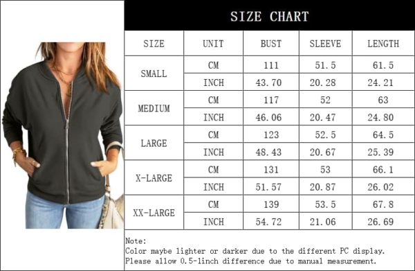 GeGekoko Womens Zip Up Sweatshirts Jackets Long Sleeve Casua... - Image 5