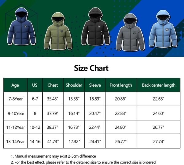 MOERDENG Kids Boy's Winter Coat Waterproof Fleece Lined Thic... - Image 7