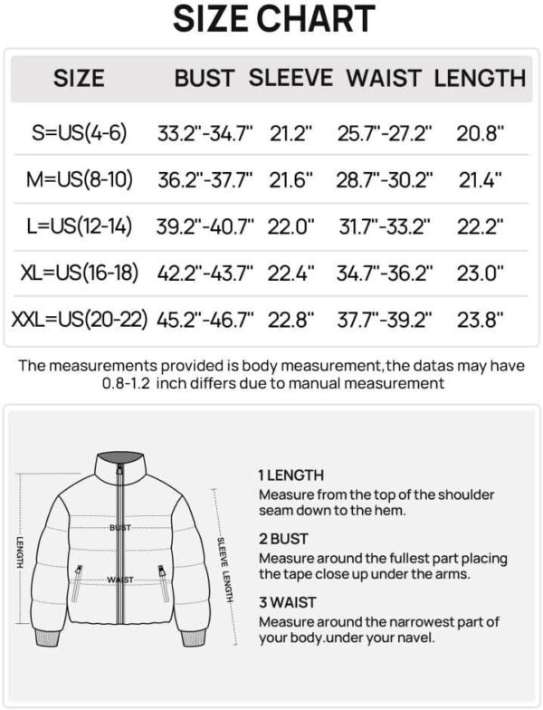 MEROKEETY Women's Winter Cropped Puffer Jacket Long Sleeve O... - Image 6